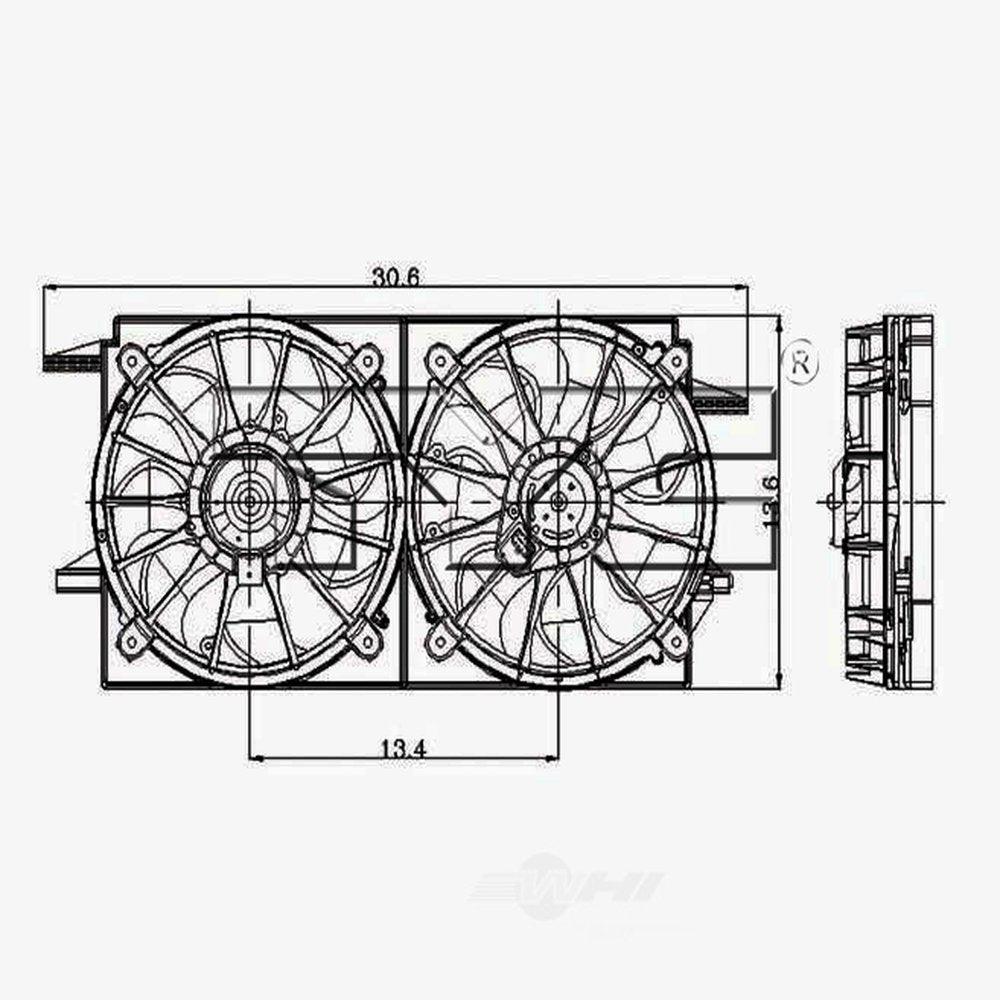 TYC 620090 Pontiac/Chevrolet Replacement Radiator/Condenser Cooling Fan Assembly