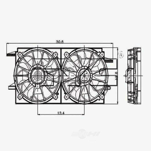 TYC 620090 Pontiac/Chevrolet Replacement Radiator/Condenser Cooling Fan Assembly