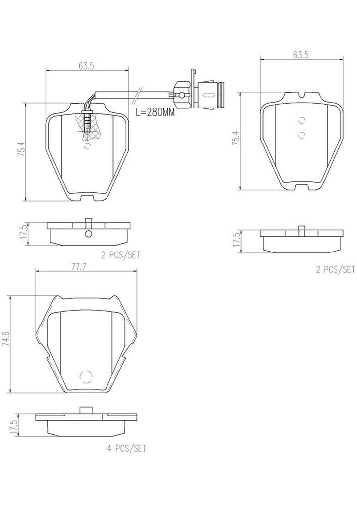 Brembo Front Disc Brake Pad Set for 00-03 A8 Quattro (P85054N)