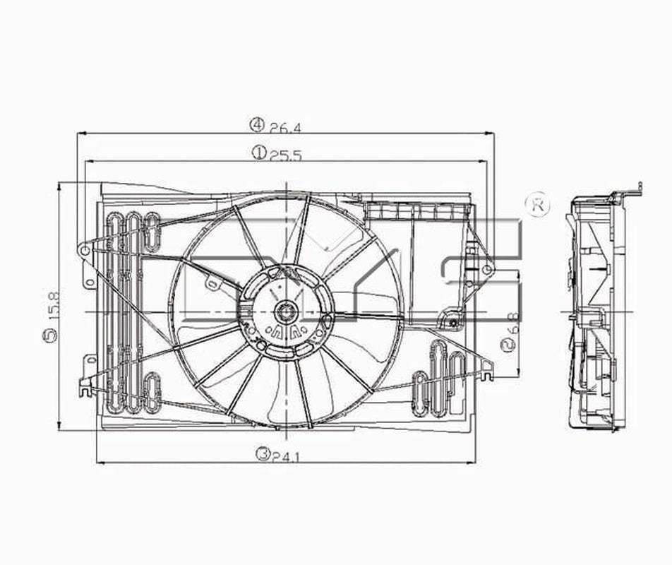 TYC Dual Radiator and Condenser Fan Assembly for Vibe, Corolla, Matrix 620630