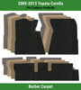 Lloyd Berber Front & Rear Row Carpet Mats for 2009-2013 Toyota Corolla