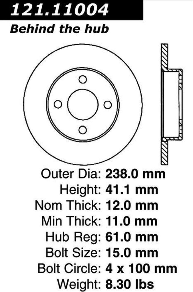Centric Front Disc Brake Rotor for Alliance, Encore (121.11004)