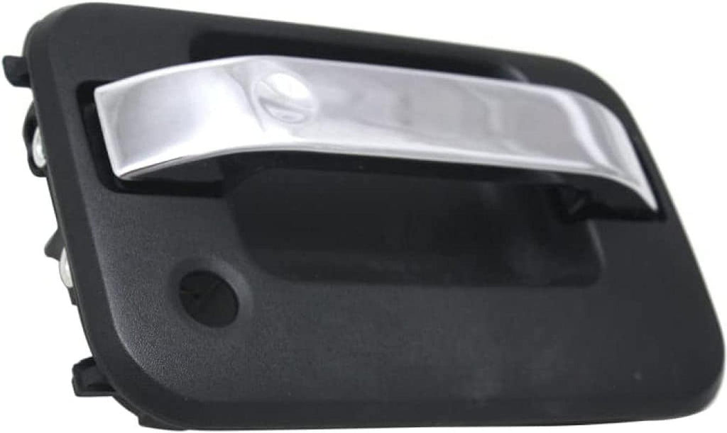 for Ford F-150 Exterior Door Handle Front, Passenger Side Black Bezel with Chrome Lever (2004-2014) | with Key Hole | Trim:All Submodels | FO1311129 | CL3Z1522404BA