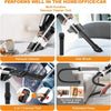 Handheld Vacuum Car Vacuum - 2 Speed Mini Vacuum Hand Vacuum, 10000Pa Pet Hair Vacuum Cleaner, Lightweight and Rechargeable Car Vacuum Hand Held Vacuum Cordless for Car Home Office-Black