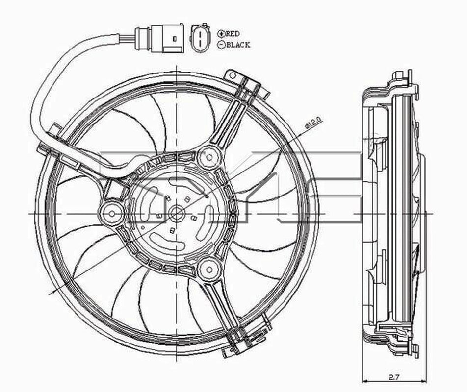 TYC A/C Condenser Fan Assembly for 01-05 Passat 610900