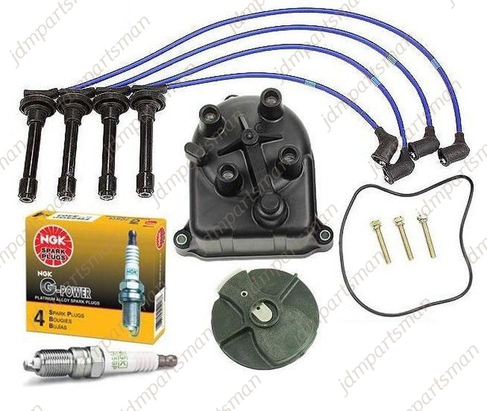 NGK BLUE TUNE-UP KIT W/ CAP ROTOR SPARK PLUGS WIRE SET Fits ACURA INTEGRA B18C1