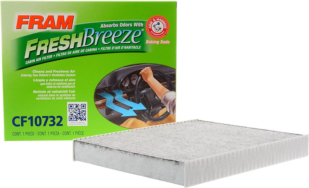 Fresh Breeze Cabin Air Filter Replacement for Car Passenger Compartment W/Arm and Hammer Baking Soda, Easy Install, CF10732 for Select Hyundai Vehicles , White