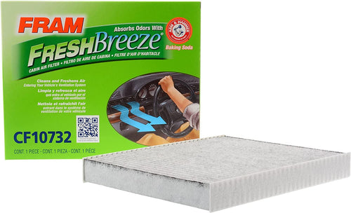 Fresh Breeze Cabin Air Filter Replacement for Car Passenger Compartment W/Arm and Hammer Baking Soda, Easy Install, CF10732 for Select Hyundai Vehicles , White