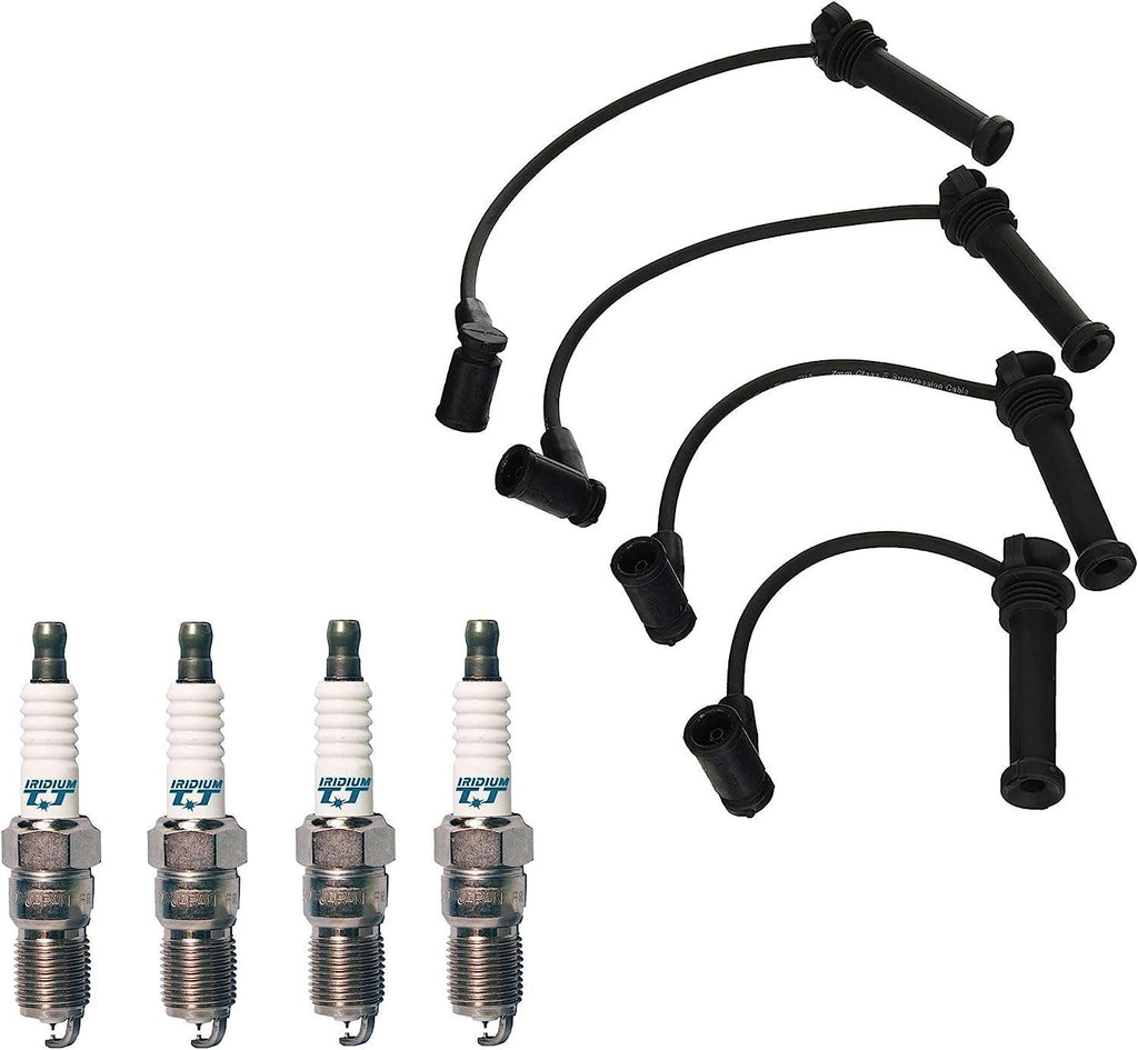 Denso Wire Set 7Mm and 4 Iridium TT Spark Plugs 0.04 Kit for Ford Mazda 2.3L L4 Naturally Aspirated VIN D