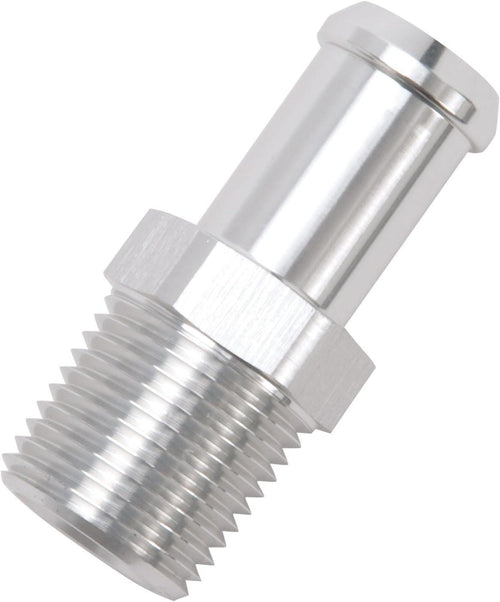 8160 Heater Hose Fitting Straight 1/2 In. NPT and 5/8 In. Barb Clear Anodized Heater Hose Fitting,Silver