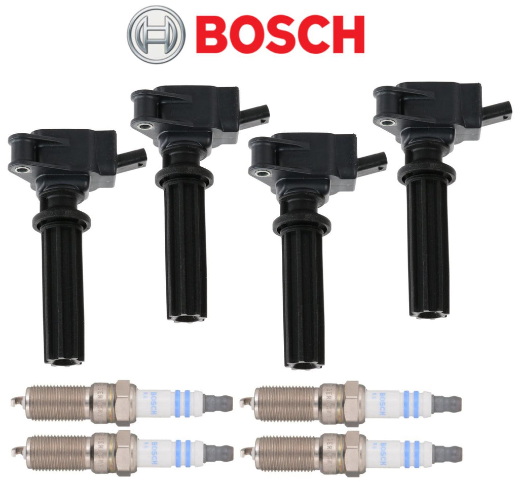 OEM Ignition Coil + Spark Plug Double Iridium (4Set) Bosch for Land Rover 2.0L