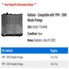 Radiator - Compatible with 1999 - 2000 Mazda Protege