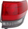 Tail Light Assembly Compatible with 2014-2018 Jeep Grand Cherokee Outer with Gray Trim - CAPA Passenger Side