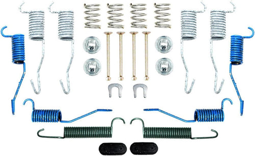 Professional 18K1603 Front Drum Brake Hardware Kit with Springs, Pins, Retainers, Washers, and Caps