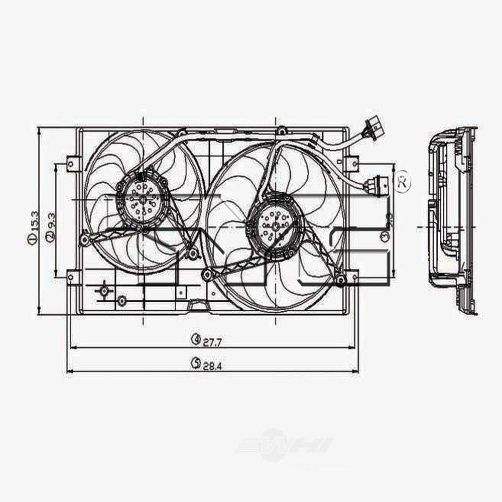 TYC 621000 Cooling Fan Assembly Compatible with 1998-2007 Volkswagen Beetle, Black