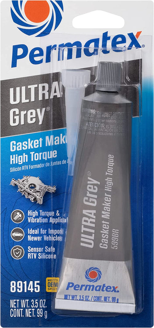 Permatex 22074-6PK Ultra Grey Rigid High-Torque RTV Silicone Gasket Maker, 0.5 Oz. (Pack of 6)