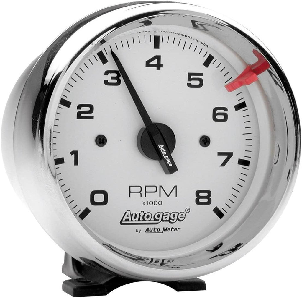 2304 Autogage White Face Tachometer,3.750 In.