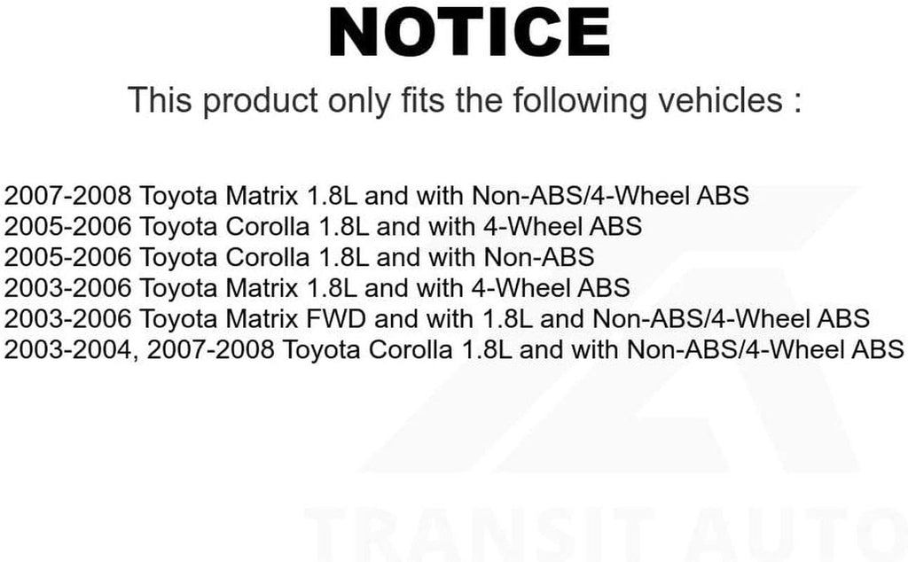 Mpulse Rear Left ABS Wheel Speed Sensor Wiring Harness SEN-2ABS1342 for Toyota Corolla Matrix