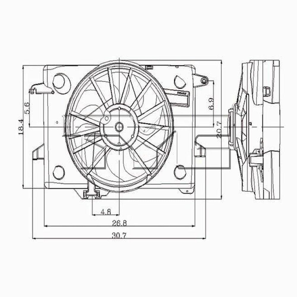 620260 Dual Radiator and Condenser Fan Assembly Fits 1999 Ford Crown Victoria