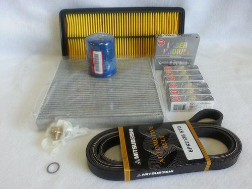 Tune-Up-Kit- NGK Spark Plug Filter Belt Kit for 2003-2007 Honda Accord V6