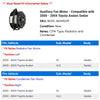 Auxiliary Fan Motor - Compatible with 2000 - 2004 Toyota Avalon Sedan 2001 2002 2003