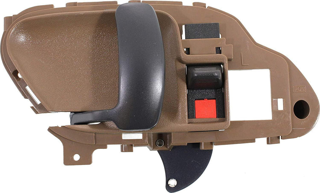 Front Exterior Door Handle Set of 2 Compatible with 1995-1999 Chevrolet C1500, Fits 1995-1999 Chevrolet C1500 Suburban Textured Black, Plastic Bezel, Metal Lever Driver Side