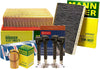 Premium Engine Carbon Cabin Air Oil Filters with 4 COP Ignition Coils & 4 U-Groove Conventional Spark Plugs Tune up Kit