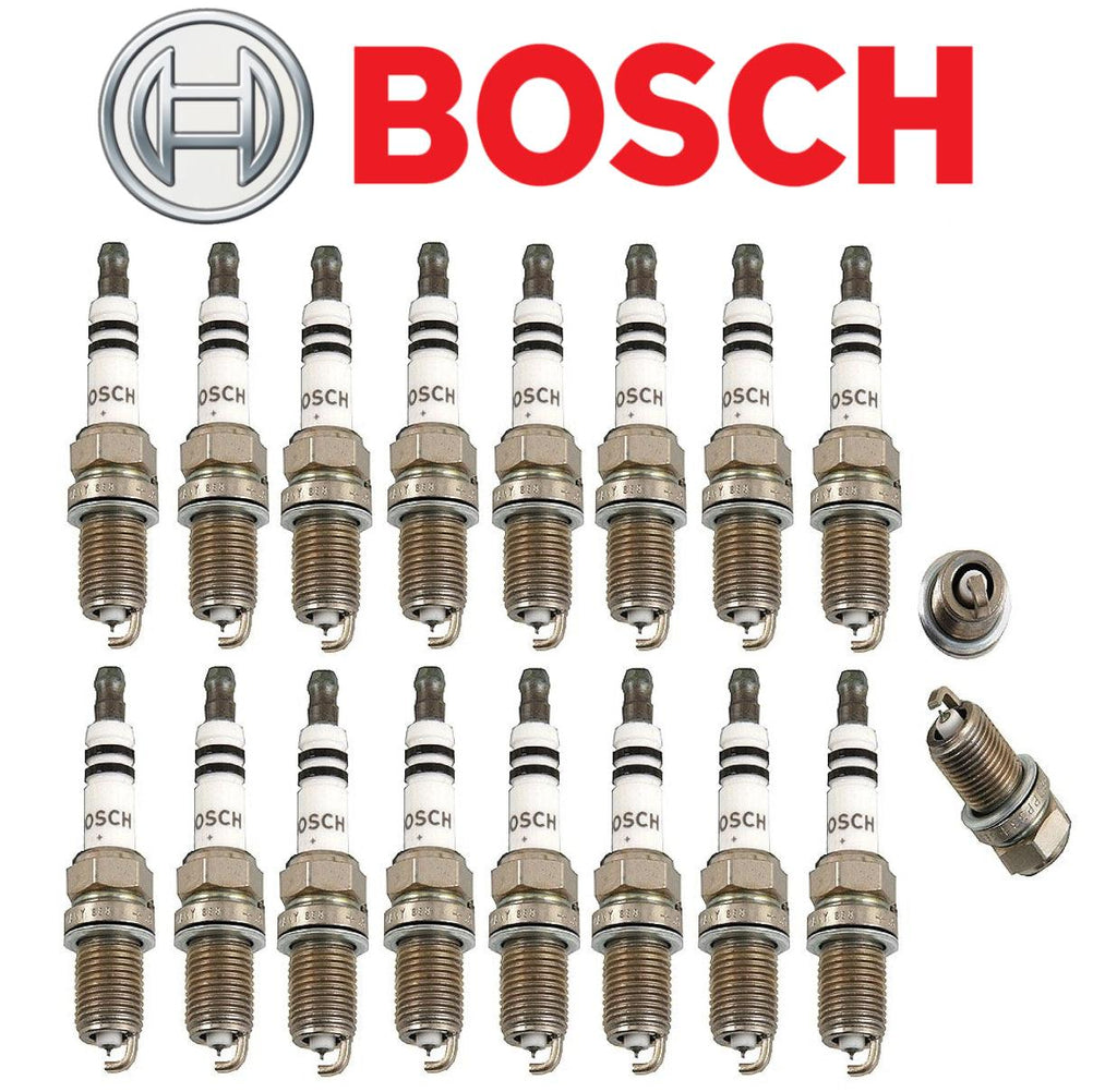 Spark Plugs Double Platinum Plug OEM Bosch for Mercedes V8 98-08 (16Pcs)
