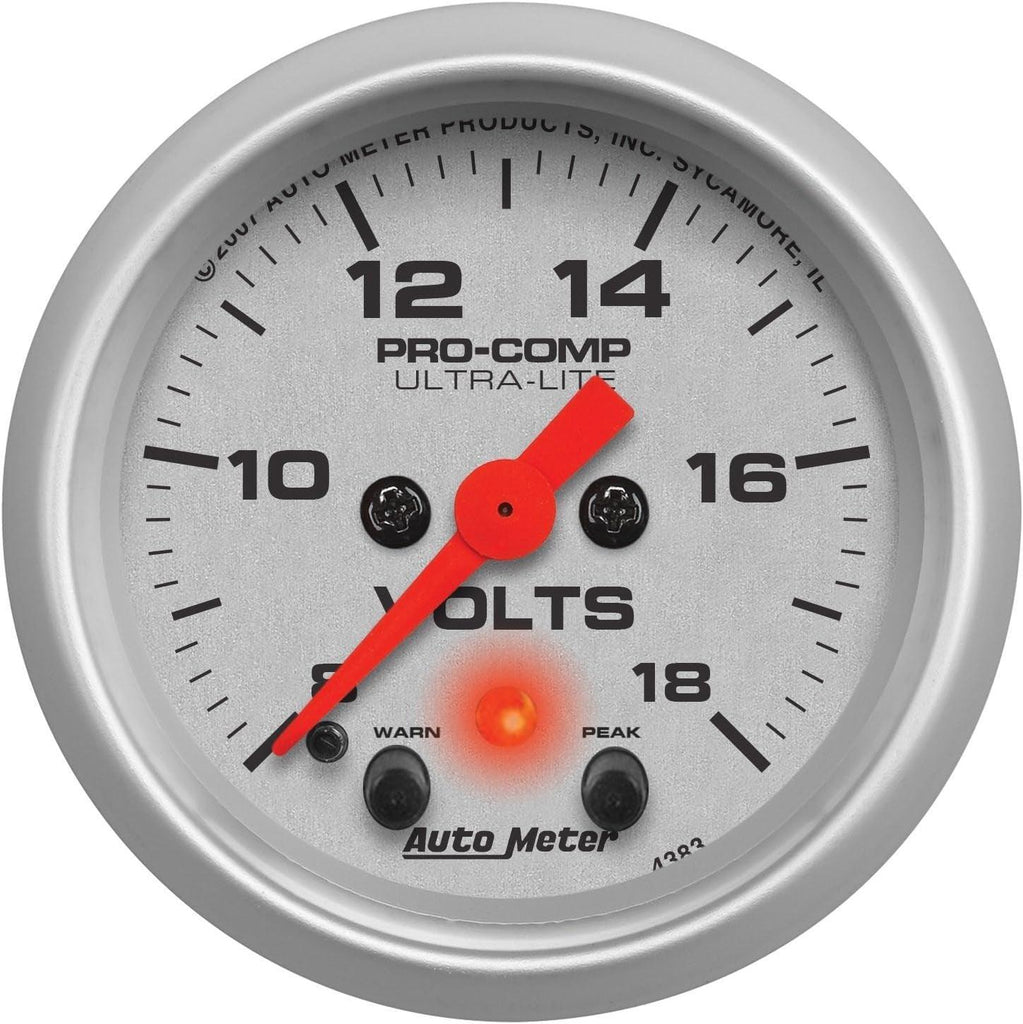 4383 Ultra-Lite Electric Voltmeter Gauge,2.3125 In.