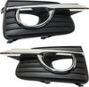 Fog Lamp Molding Compatible with 2014-2017 Infiniti Q50 Cover Finisher with Chrome Bezel Base/(Hybrid Standard Type)/Premium Models Passenger and Driver Side