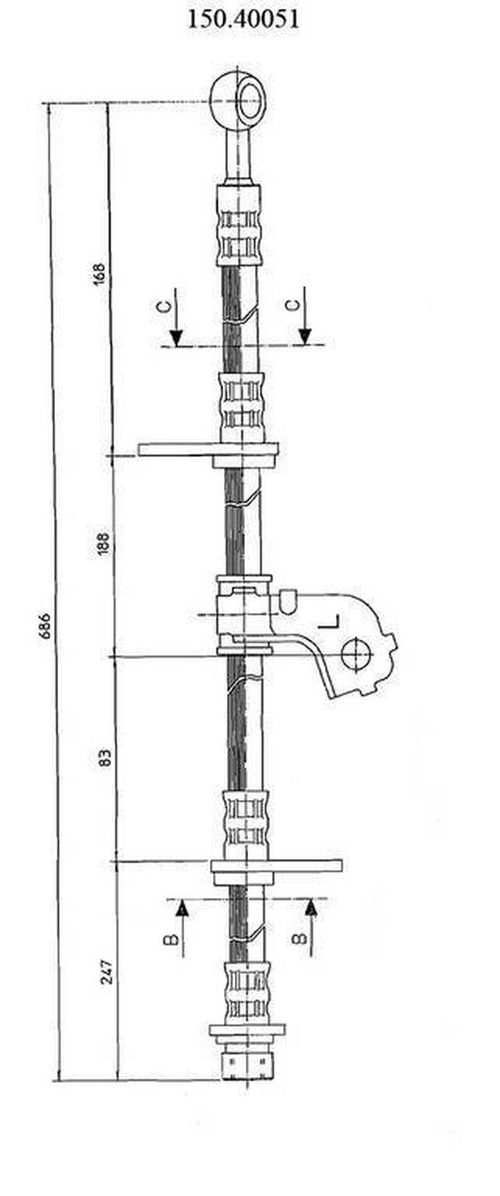 Centric Brake Hydraulic Hose for Integra, Civic Del Sol, Civic 150.40051