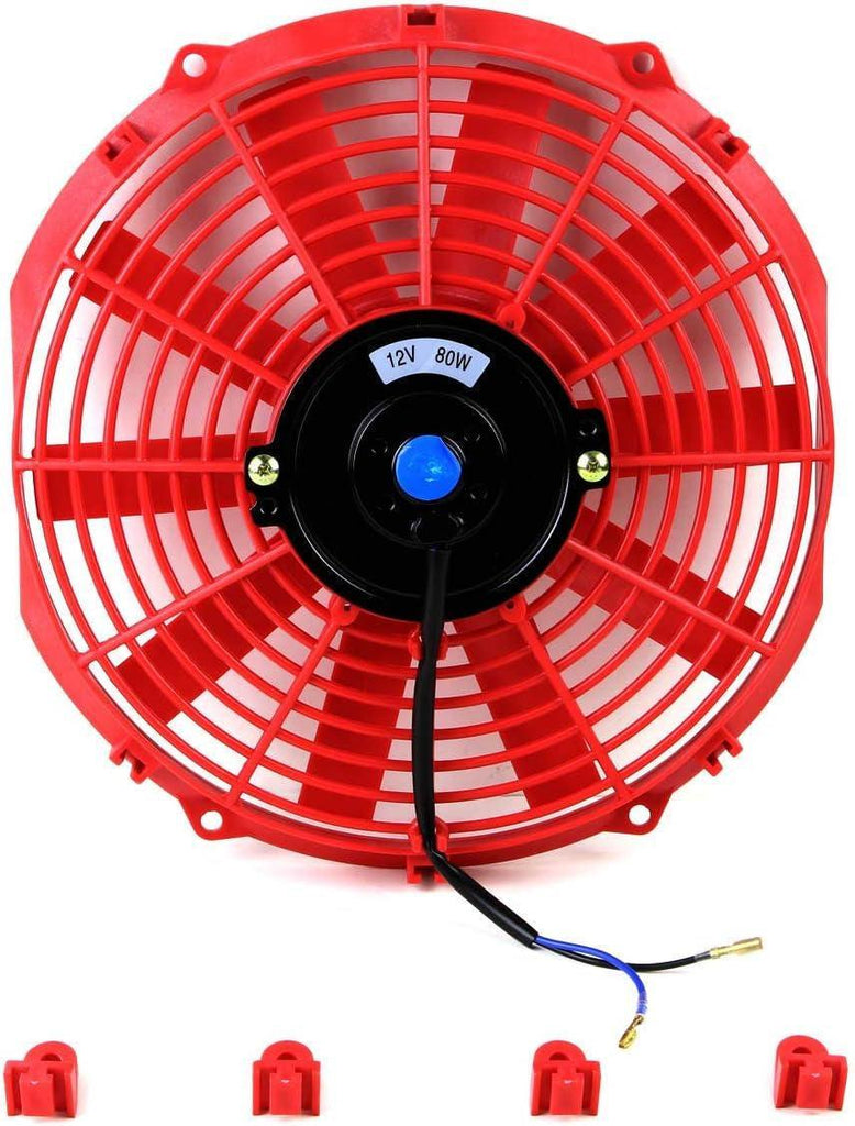 RAF-12-RD+FMK-X2 2Pcs 12" Inch Electric Radiator Cooling Fan Kit (Red)