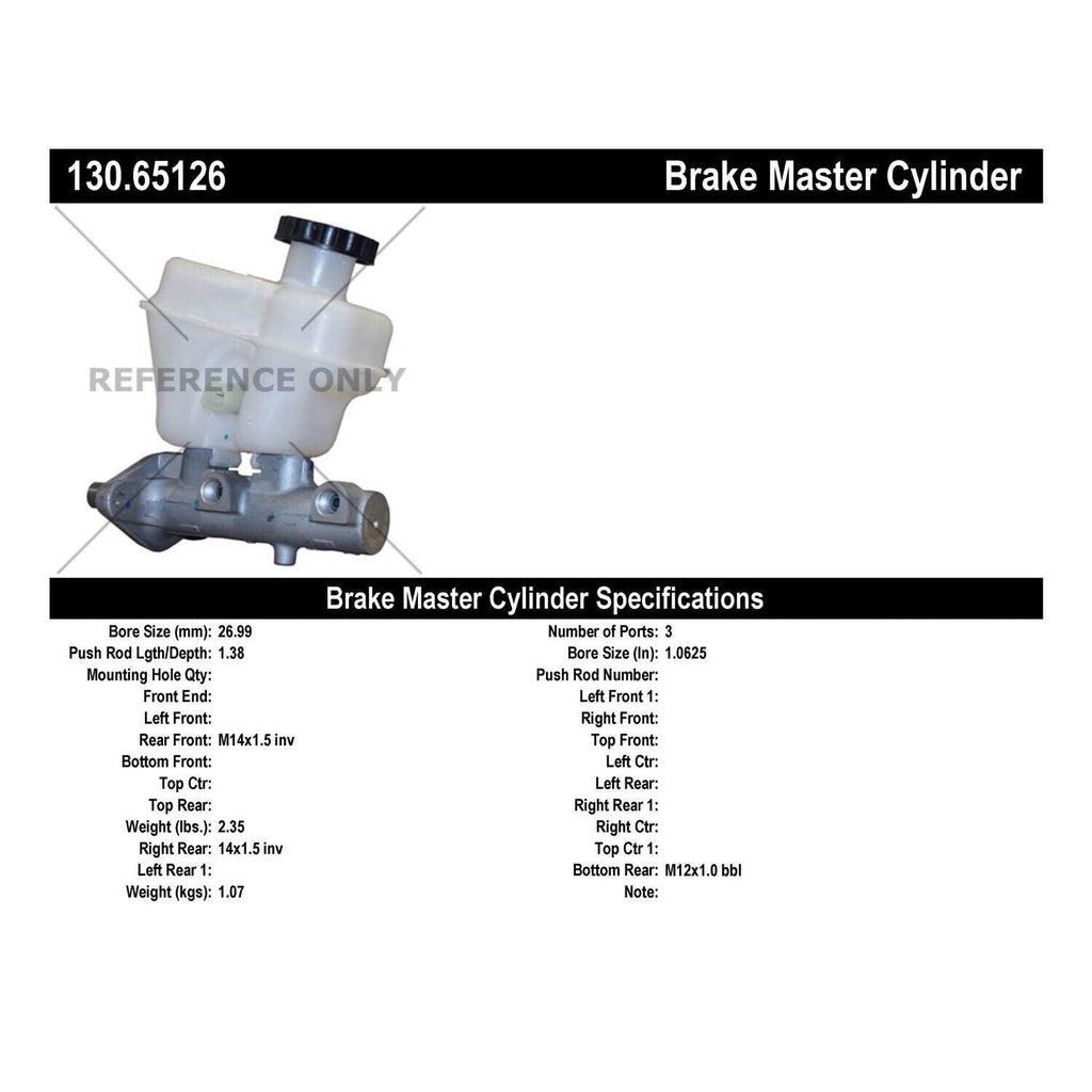 Centric Brake Master Cylinder for Escape, Mariner, Tribute 130.65126