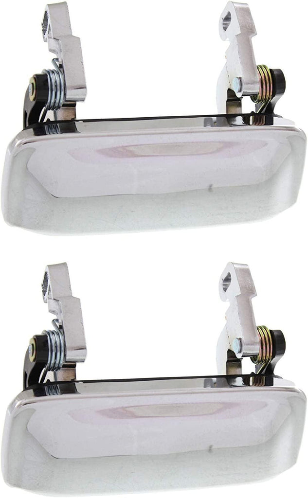 Front Door Handle Compatible with 2001-2011 Ford Ranger Outer All Chrome Metal Passenger and Driver Side