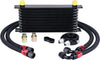 EVIL ENERGY 10 Row Oil Cooler Kit, 10AN Transmission Engine Cooler Universal Aluminium Black