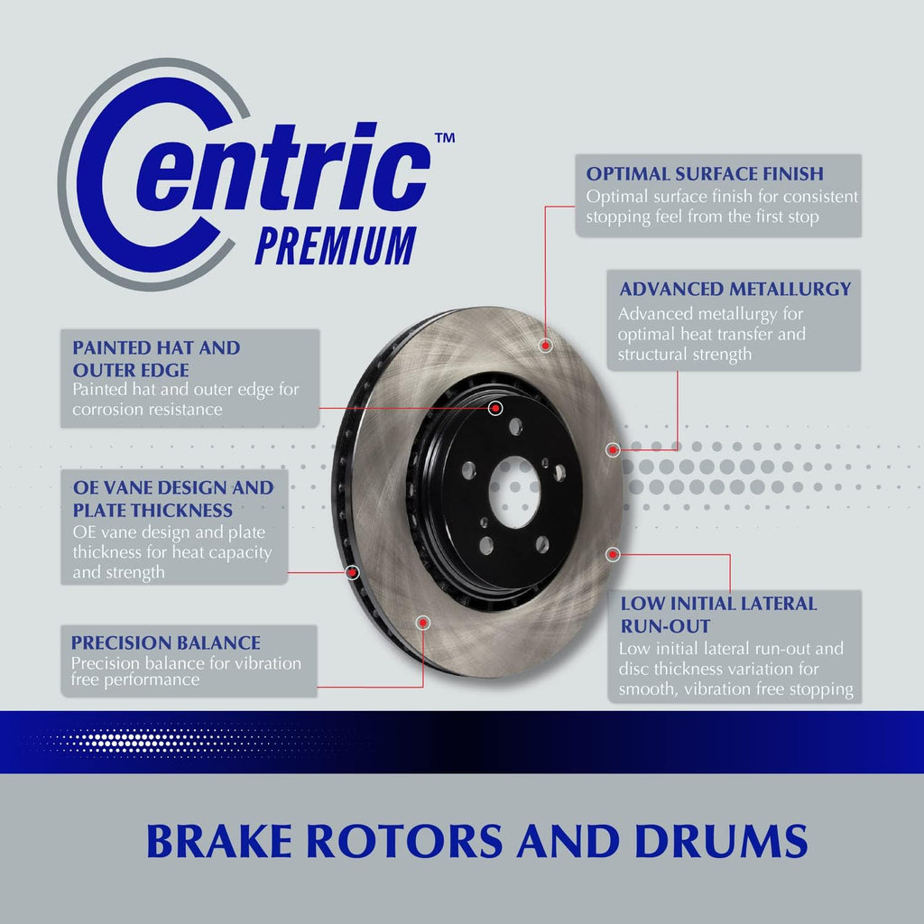 Centric Premium Replacement Front Disc Brake Rotor for Select Toyota Model Years (120.44156)