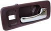 for Honda Accord Interior Door Handle Front, Passenger Side Red Bezel with Chrome Lever (1990-1993) | with Door Lock Hole | Trim:All Submodels | HO1353111 | 72125SM4003ZD