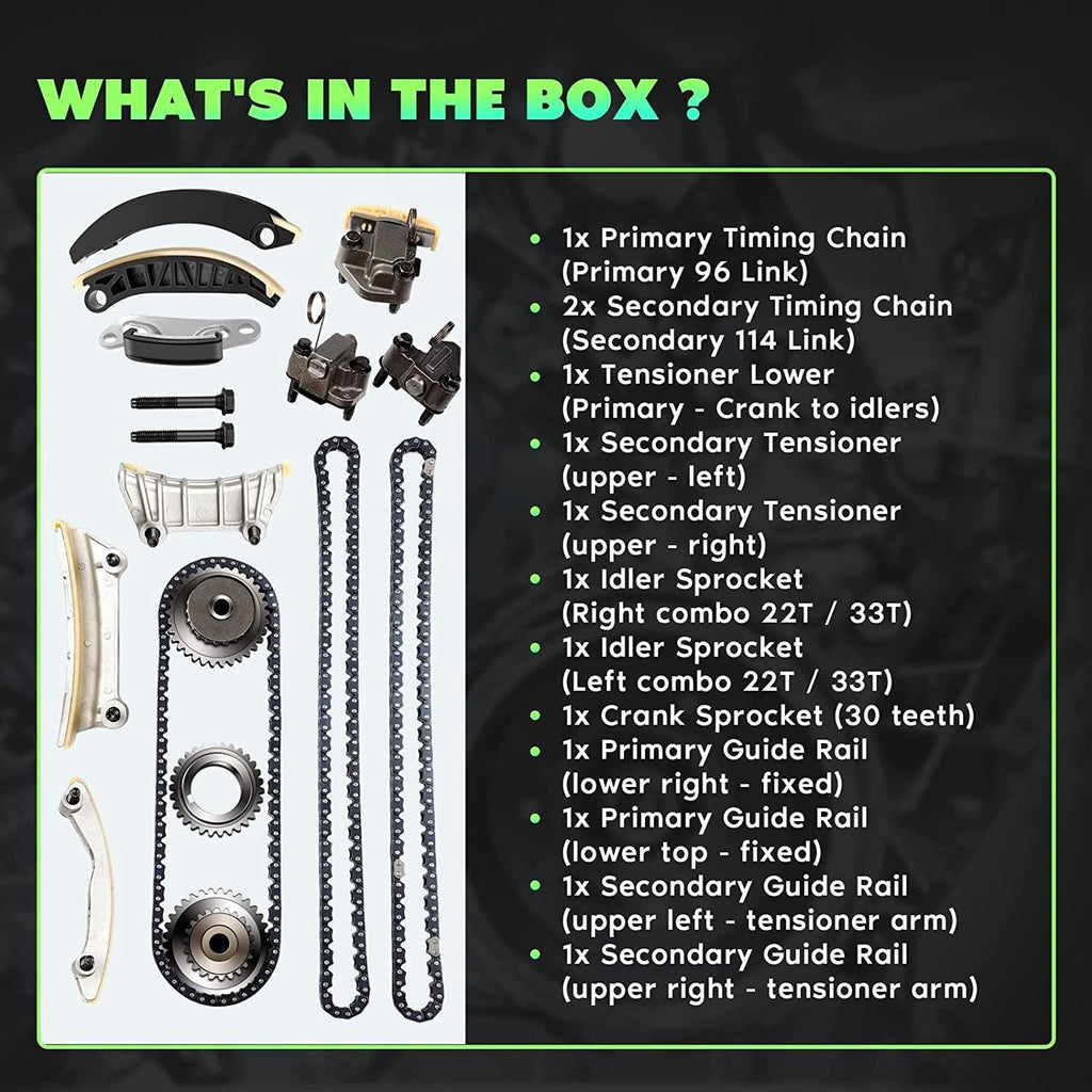 Timing Chain Kit Fits for 2007-2015 for Cadillac for Buick for Chevrolet for GMC for Saab for Saturn for Suzuki CTS SRX Enclave Lacrosse ATS XTS Aro Ca 3.0L 2.8L 3.6L 3.2L 9-0753S