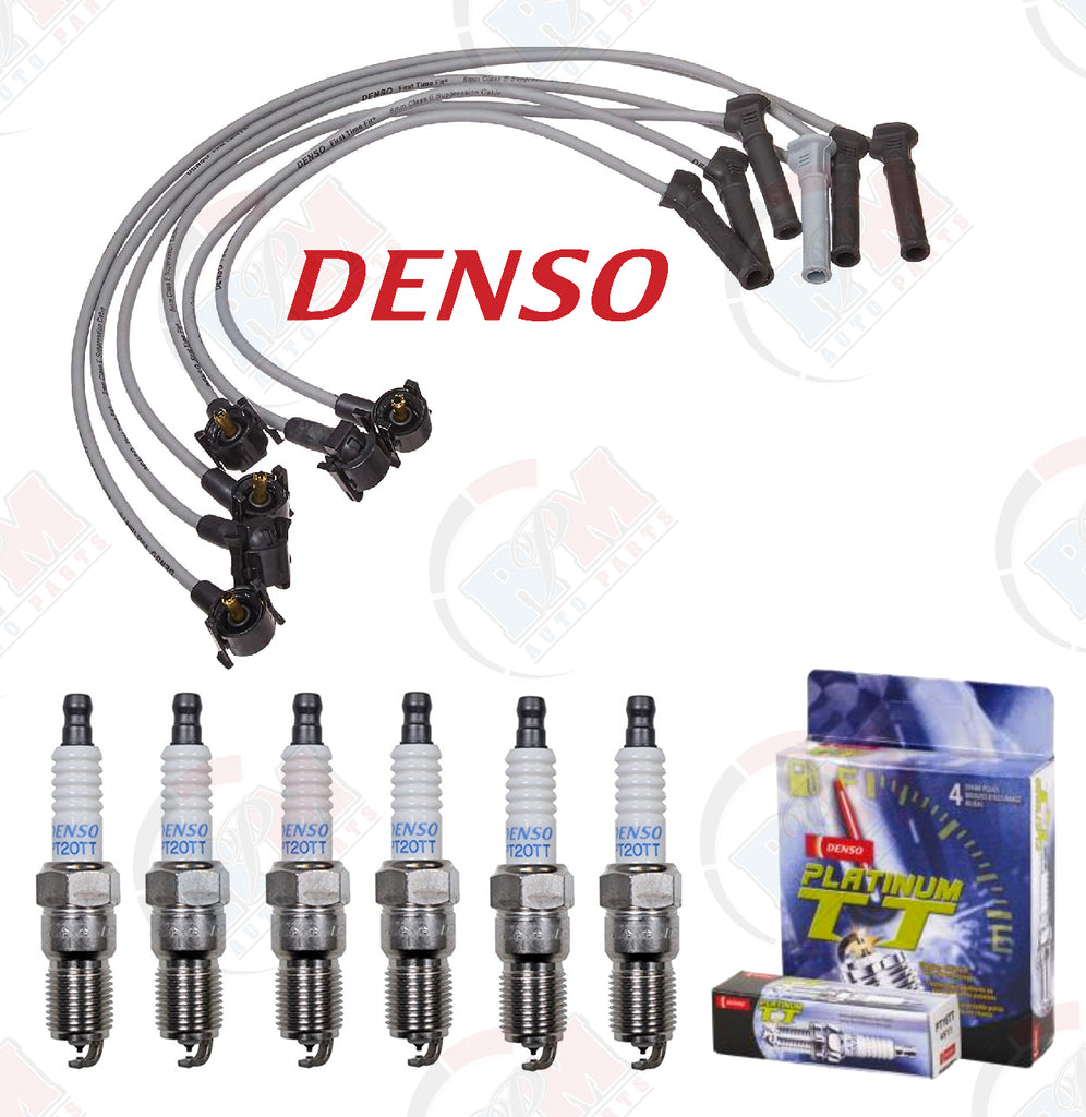 DENSO Ignition Wire Set & PLATINUM Spark Plugs for 2005-2006 Ford Mustang 4.0L