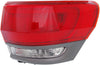 Tail Light Assembly Compatible with 2014-2018 Jeep Grand Cherokee Outer with Gray Trim - CAPA Passenger Side