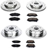 K2798 Front & Rear Brake Kit with Drilled/Slotted Brake Rotors and Z23 Evolution Ceramic Brake Pads