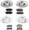 K2776 Front and Rear Z23 Carbon Fiber Brake Pads with Drilled & Slotted Brake Rotors Kit