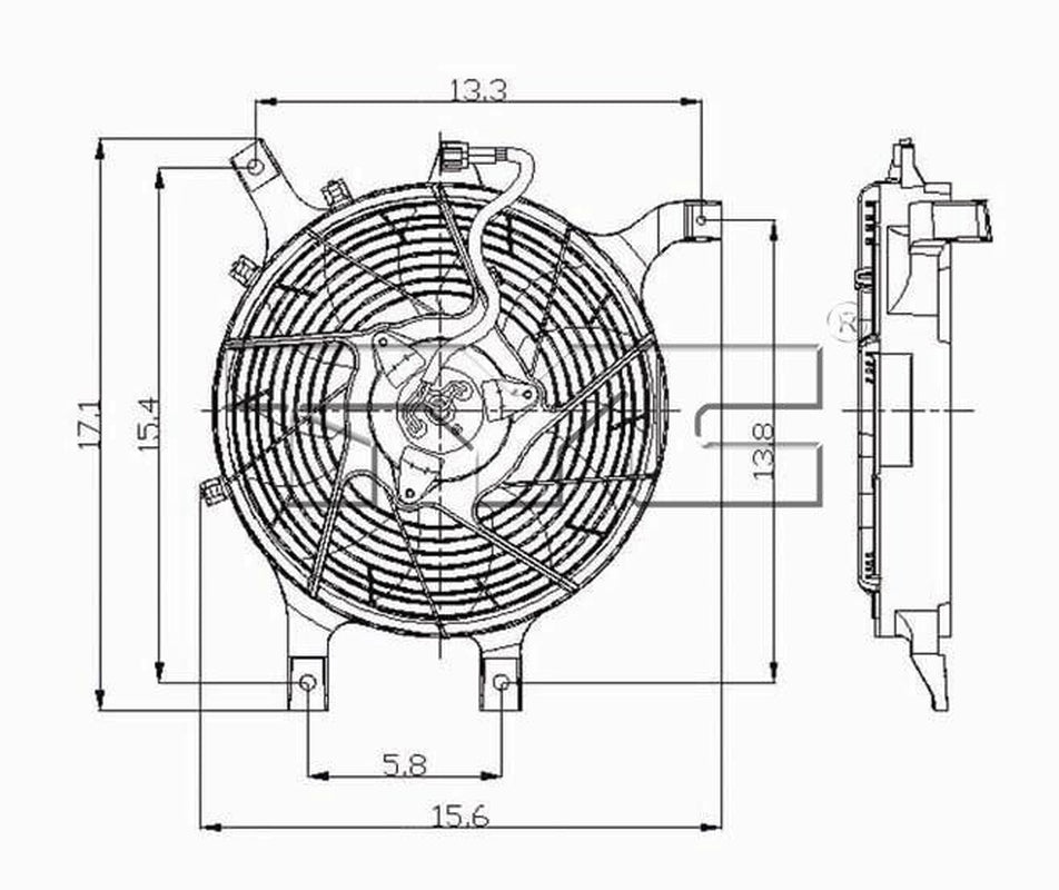 TYC A/C Condenser Fan Assembly for Frontier, Xterra 610630