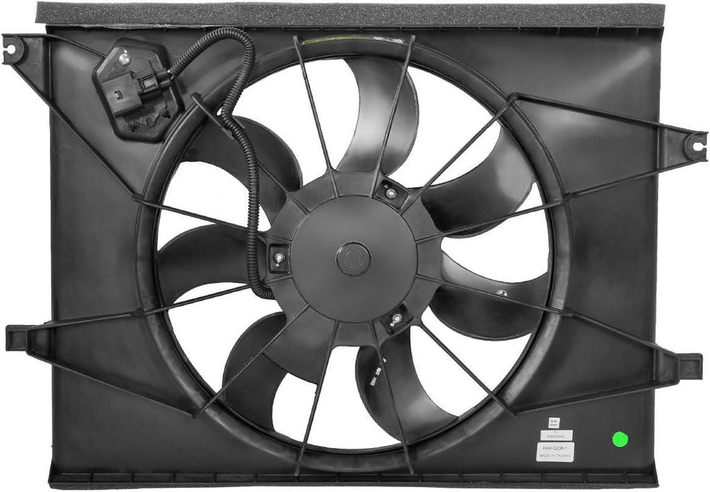 OEM-RF-0034 Factory Style Radiator Cooling Fan Assembly Cooling Efficiency Improved Direct Replacement [Compatible with 10-11 Soul],Black