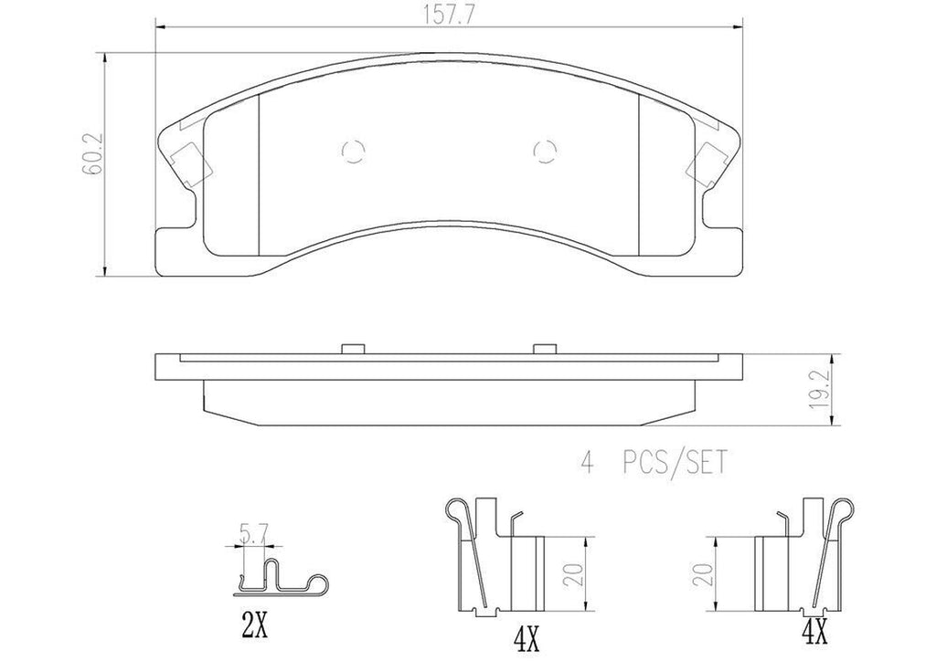 Brembo Front Disc Brake Pad Set for 1999-2004 Grand Cherokee (P37008N)