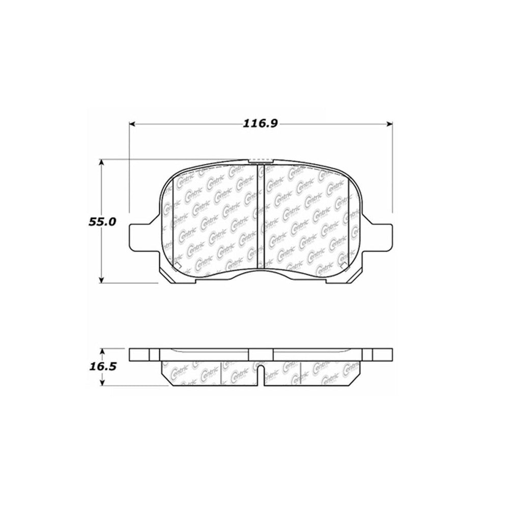 Centric Front Disc Brake Pad for Prizm, Corolla (300.07410)