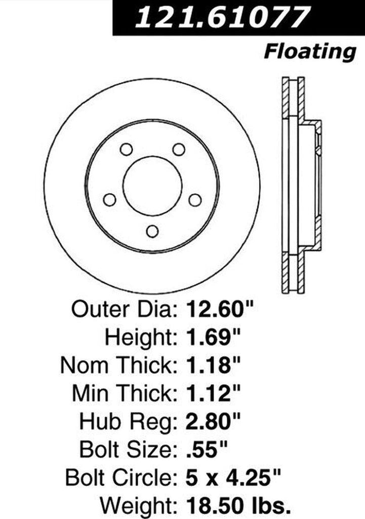 Centric Front Disc Brake Rotor for Jaguar (121.61077)
