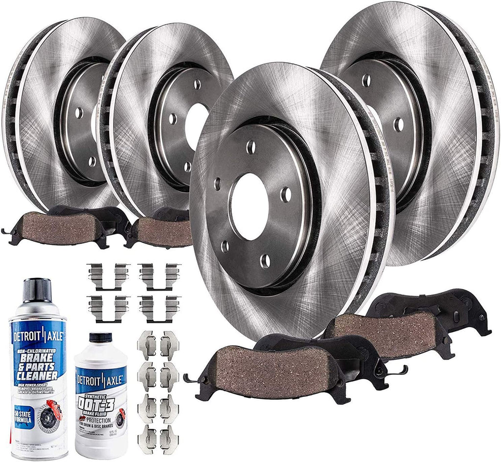 Detroit Axle - Brake Kit for 10-17 Chevrolet Equinox GMC Terrain Brake Rotors 2010 2011 2012 2013 2014 2015 2016 2017 Ceramic Brakes Pads Front and Rear Replacement : 12.64" Inch Front Rotors