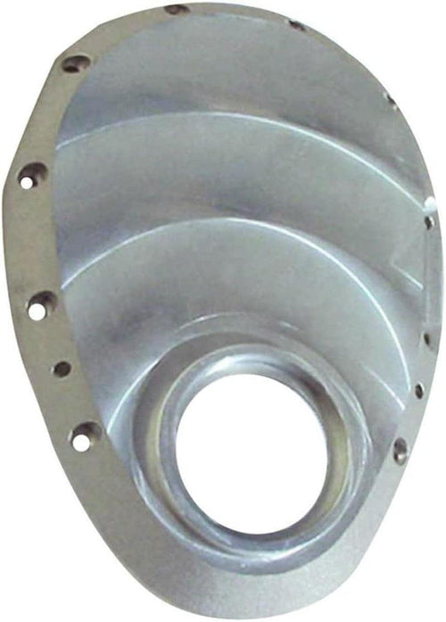 14815 Machined Finish Aluminum Timing Cover with Big Block Snout for Small Block Chevy
