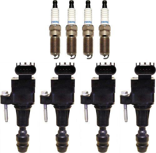 Denso 4 Ignition Coil 4 Double Platinum Spark Plug 0.05 Kit for 2.4L 2.0L L4